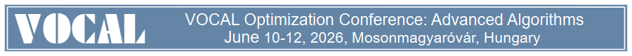 Vocal Optimization Conference: Advanced Algorithms
June 10-12, 2026, Mosonmagyaróvár, Hungary