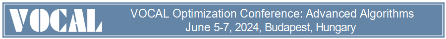 Vocal Optimization Conference: Advanced Algorithms
June 5-7, 2024, Budapest, Hungary
